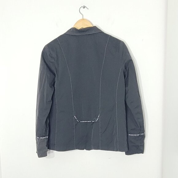 Conviction Black Grey Cotton Blend Lightweight Full Zip Up Casual Jacket Medium - Picture 11 of 16